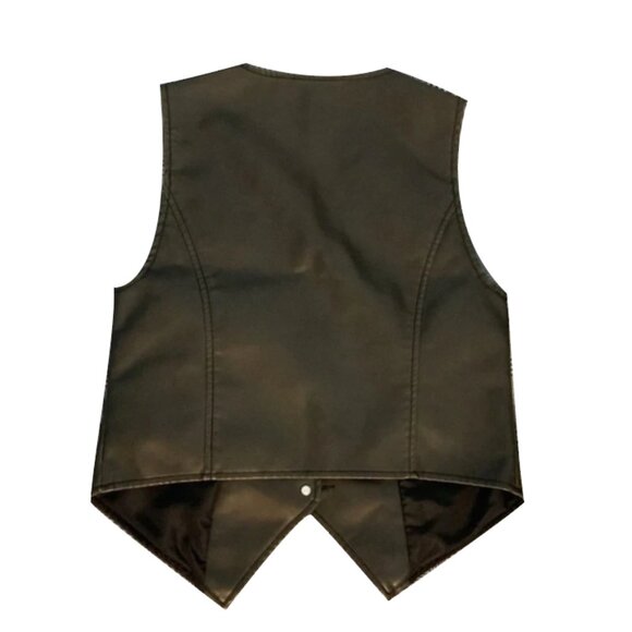 NWOT Wild fable faux leather vest XXS dark brown - Picture 2 of 4